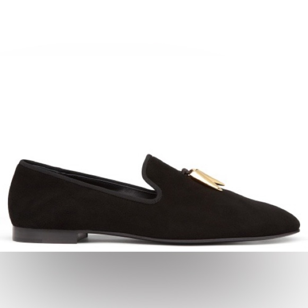 Authentic Giuseppe Zanotti Suede Shark Tooth Smoking Slippers